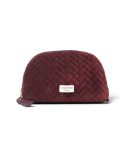 Burgundy Velvet Large Makeup Bag