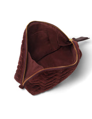 Burgundy Velvet Large Makeup Bag
