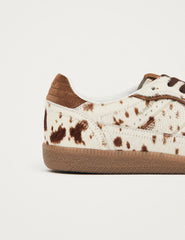 Alohas Cow Print Leather Trainers