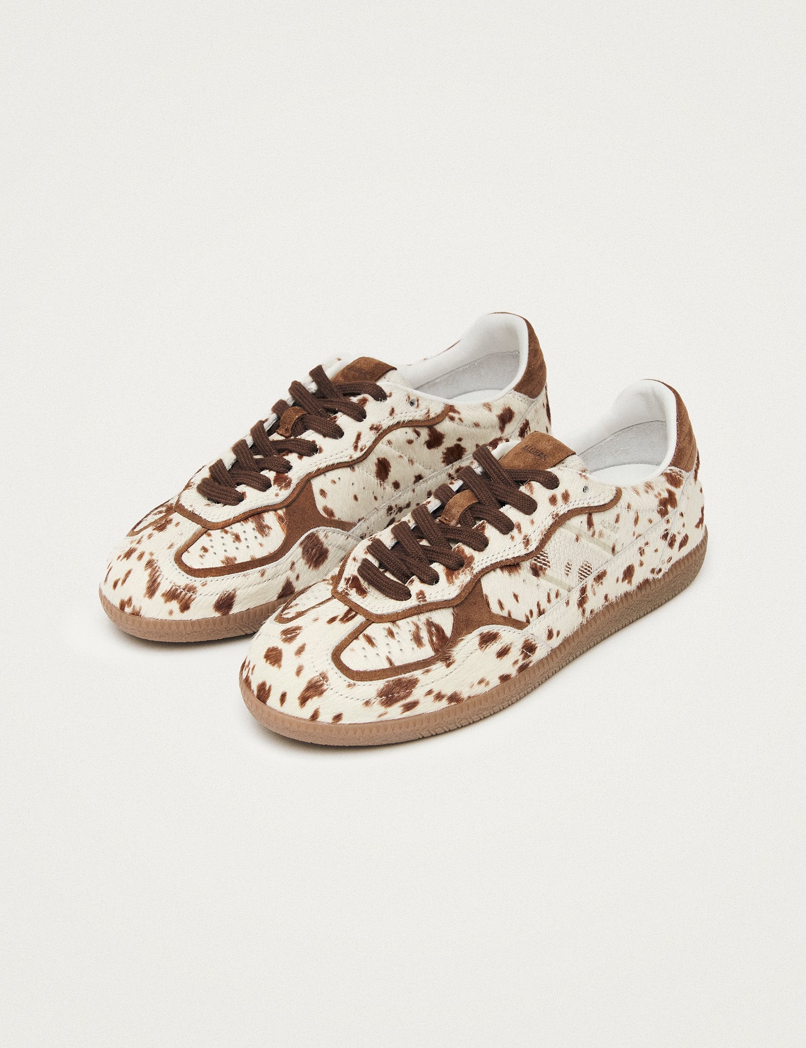 Alohas Cow Print Leather Trainers