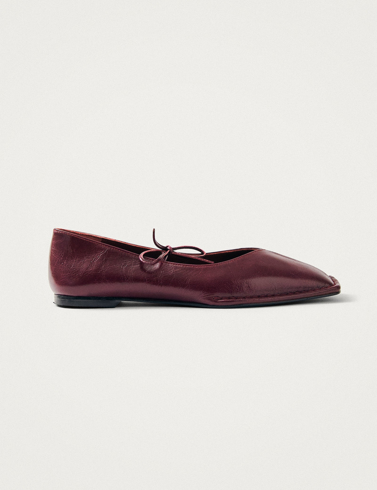 Alohas Burgundy Leather Ballet Flats