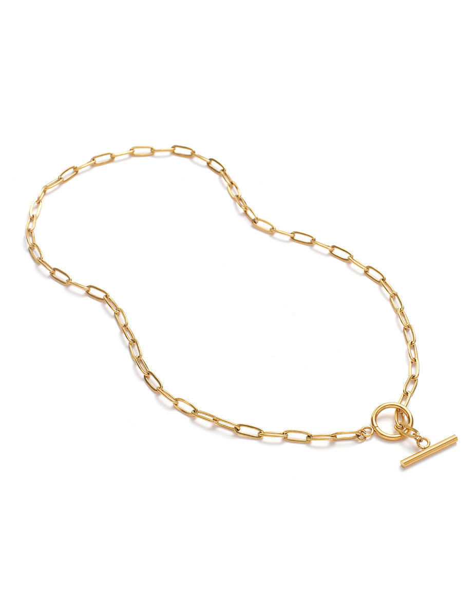 Gold T-Bar Necklace