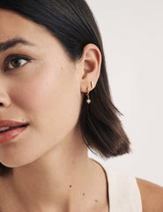 Gold Star Charm Huggie Hoop Earrings