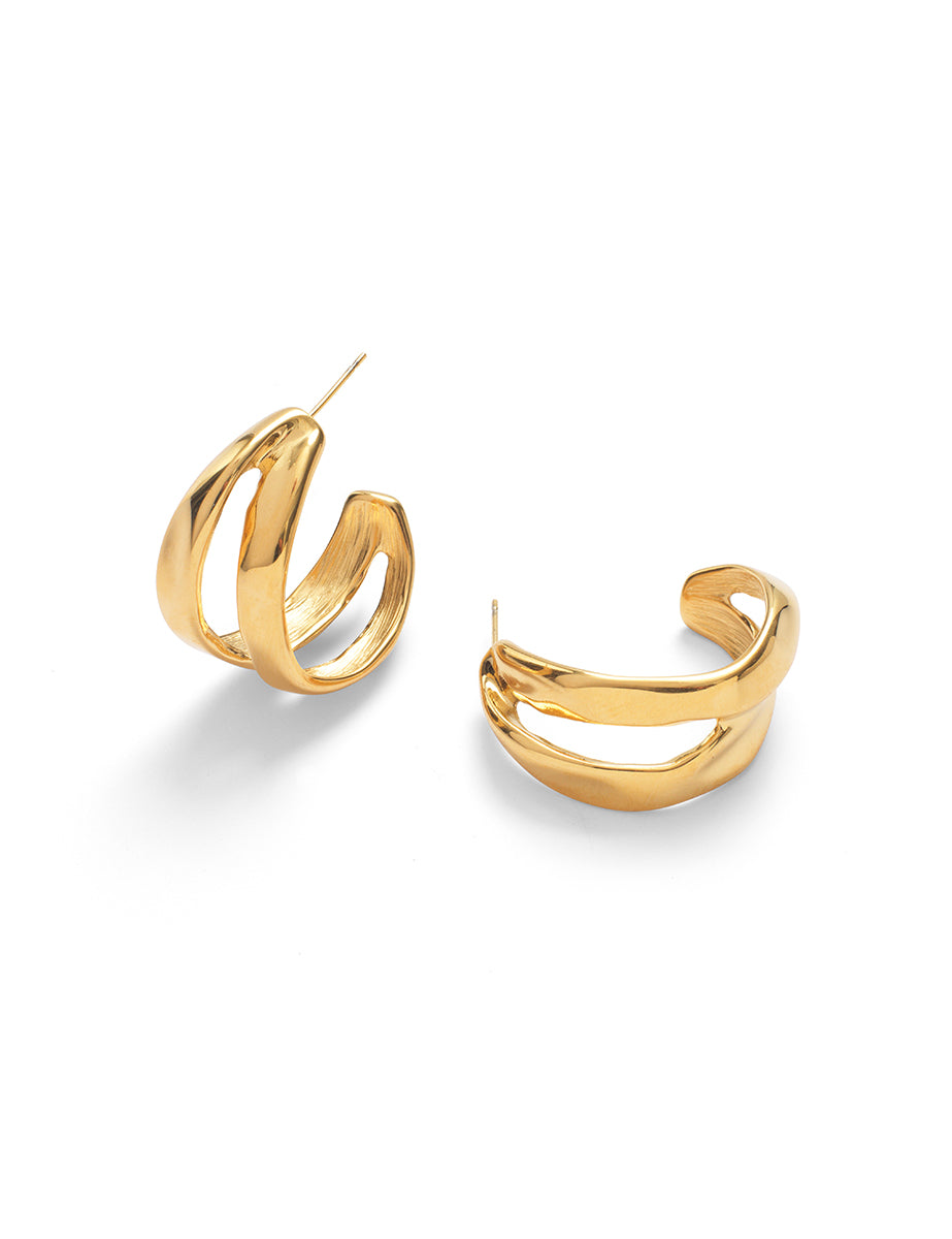 Gold Double Hoop Earrings