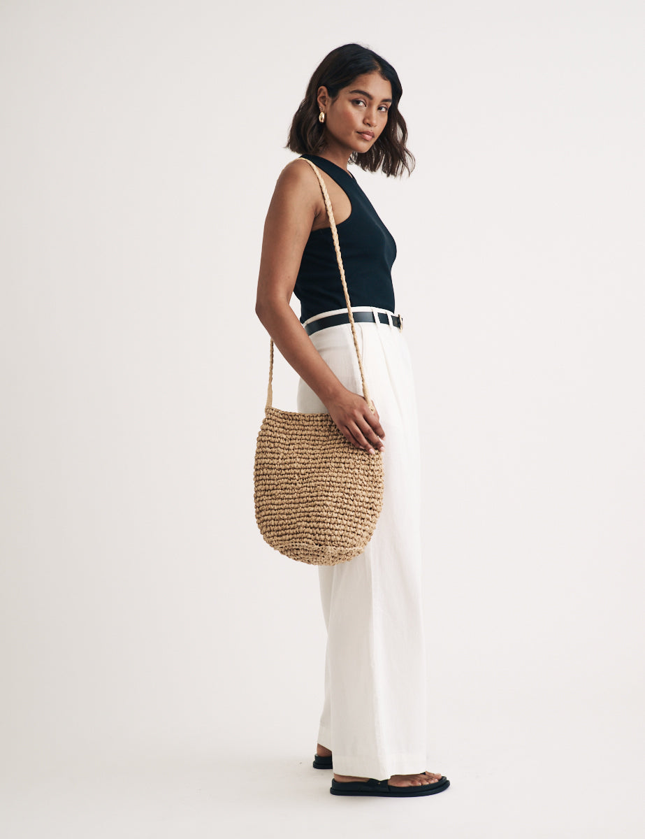 Raffia Bucket Bag