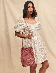 Terracotta Raffia Bucket Bag