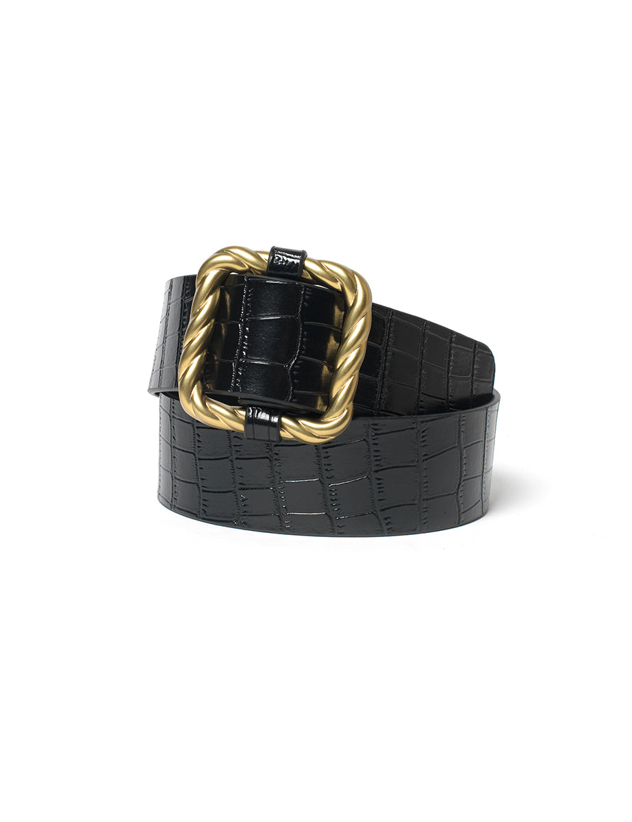 Black Croc Finish Belt