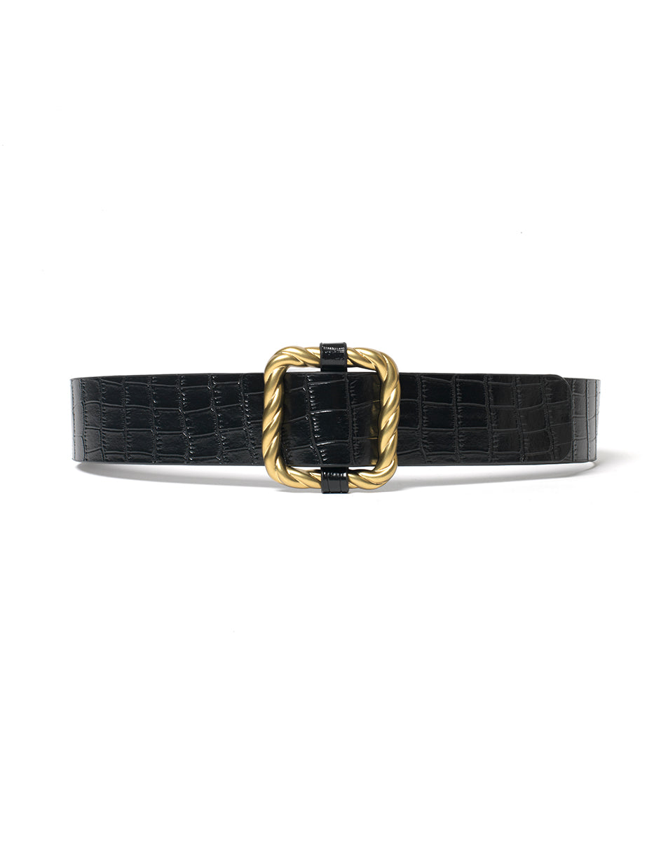 Black Croc Finish Belt
