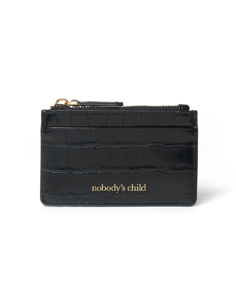 Black Croc Finish Card Holder