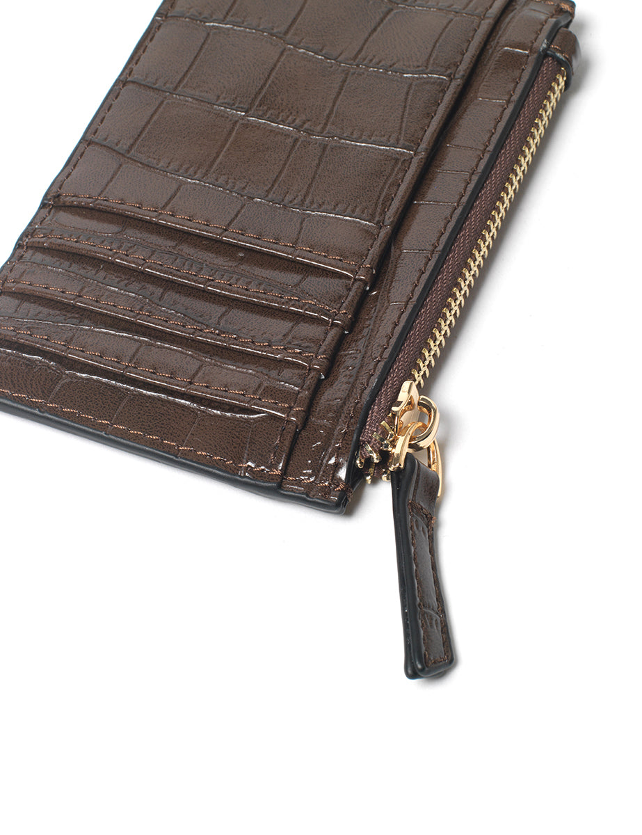 Brown Croc Finish Card Holder