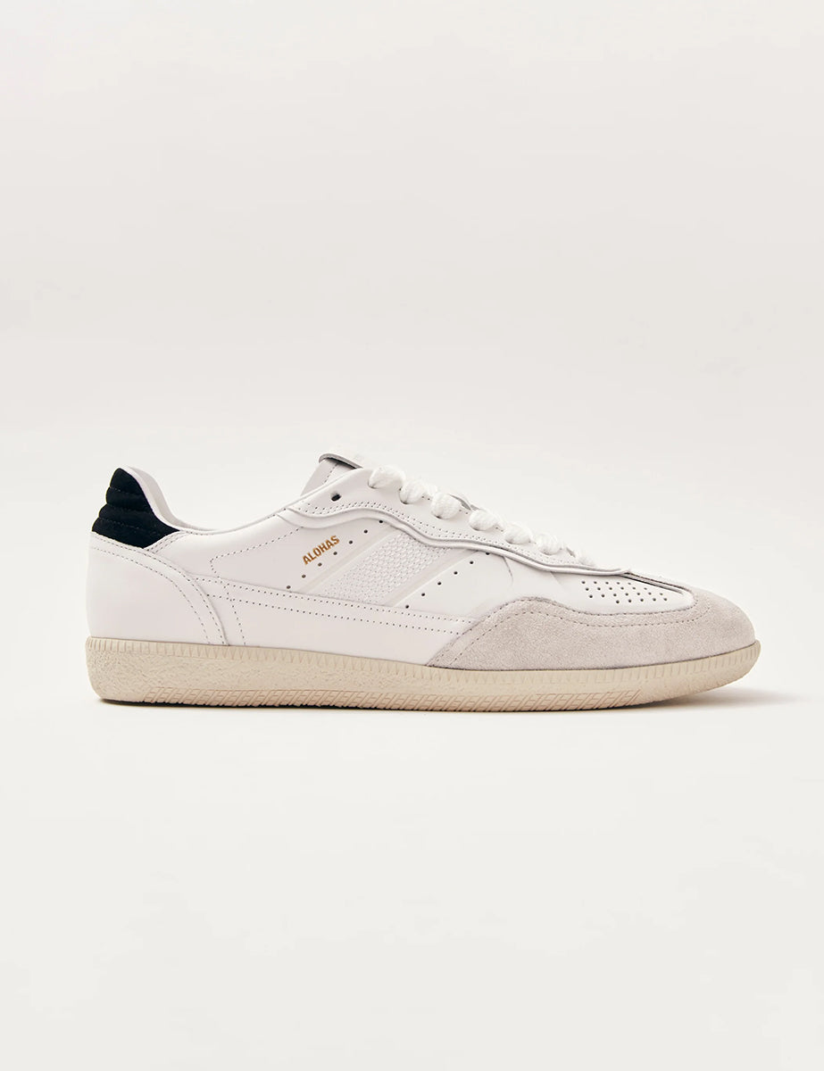 Alohas Grey Black Leather Trainers