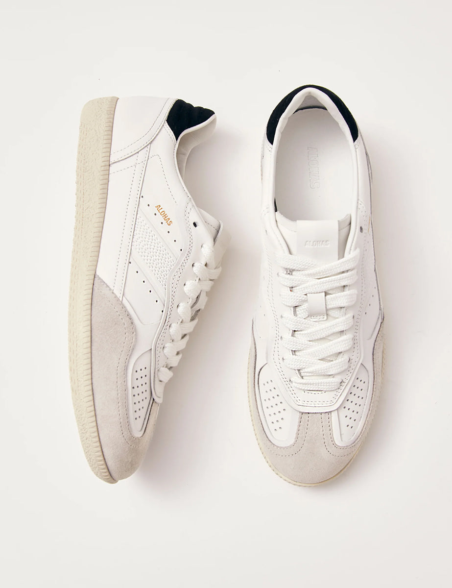 Alohas Grey Black Leather Trainers