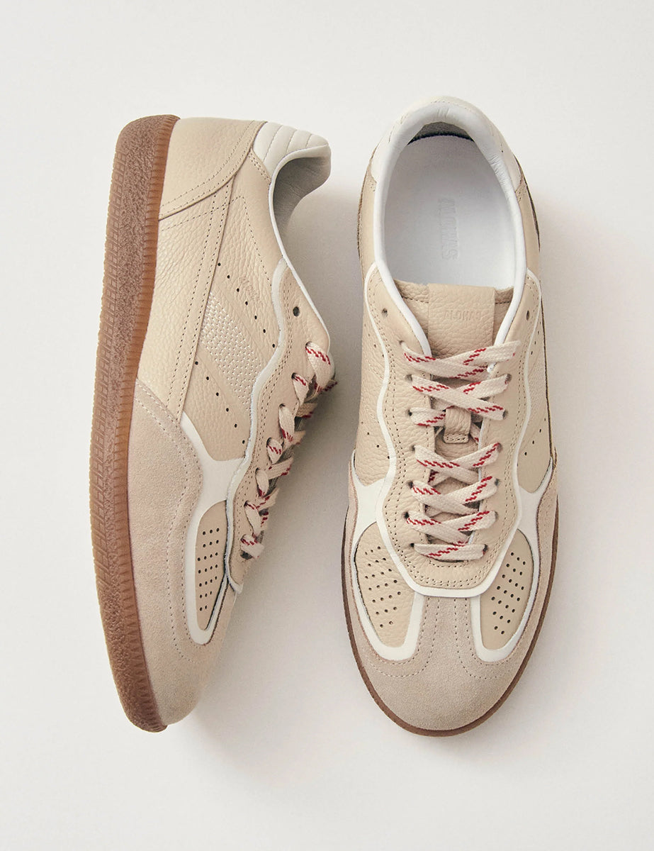 Alohas Rife Grain Cream Leather Trainers