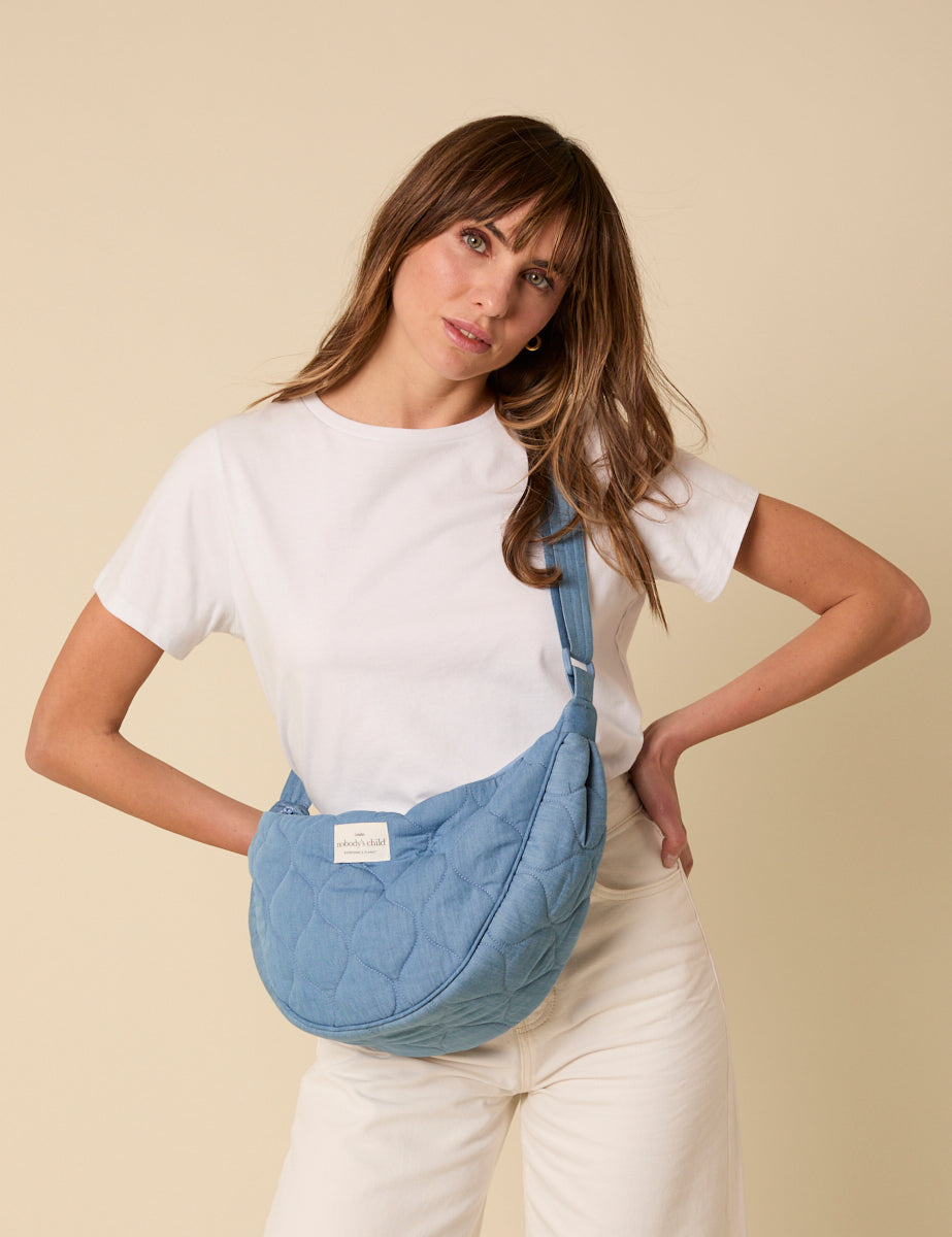 Blue Denim Denim Sling Bag