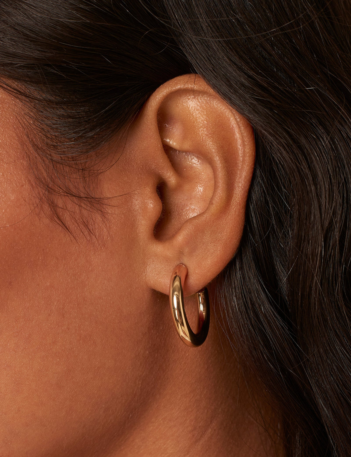 Gold Slim Hoop Earrings