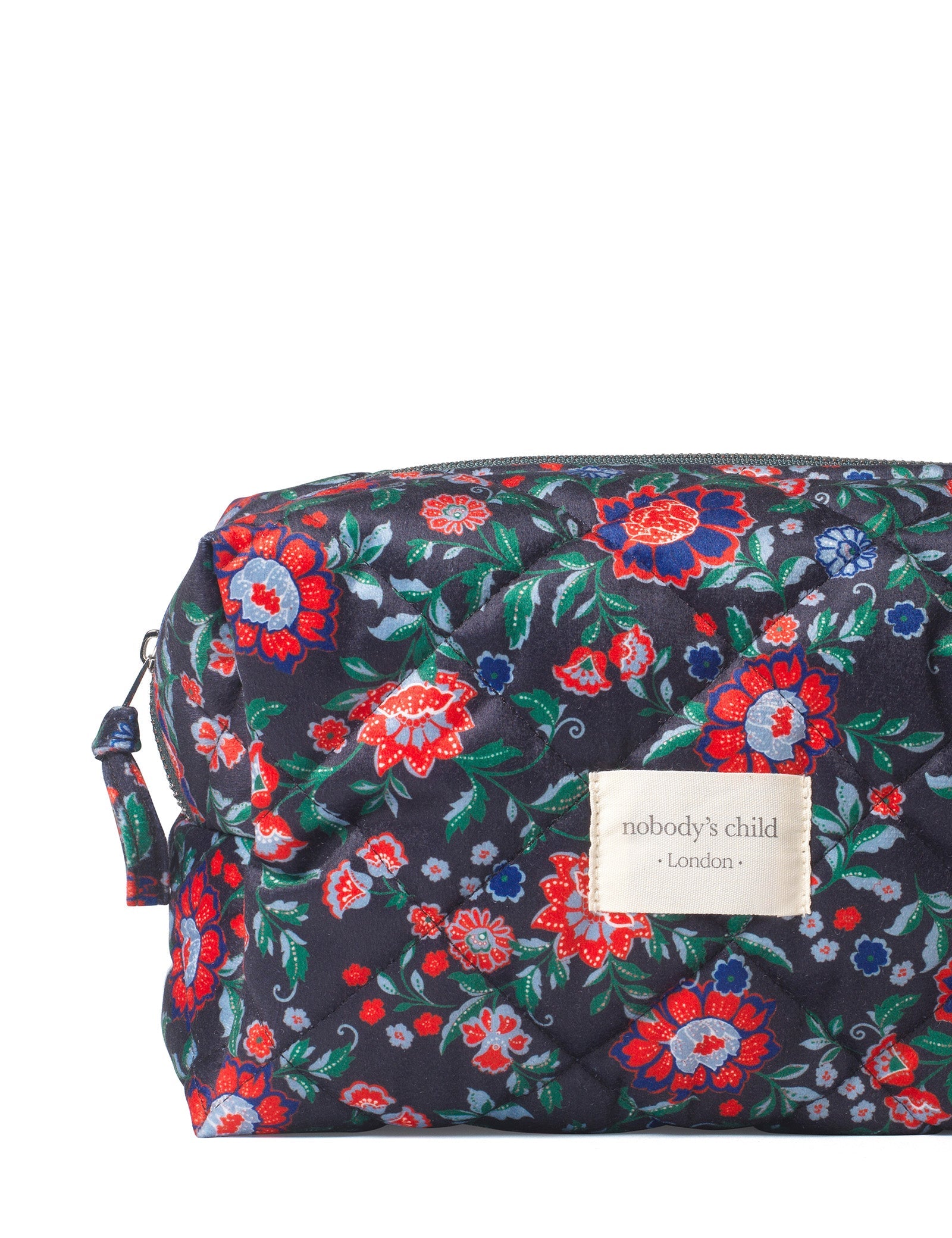 Black Floral Washbag