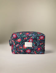 Black Floral Washbag
