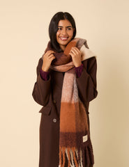Brown & Beige Check Scarf
