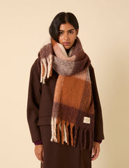 Brown & Beige Check Scarf
