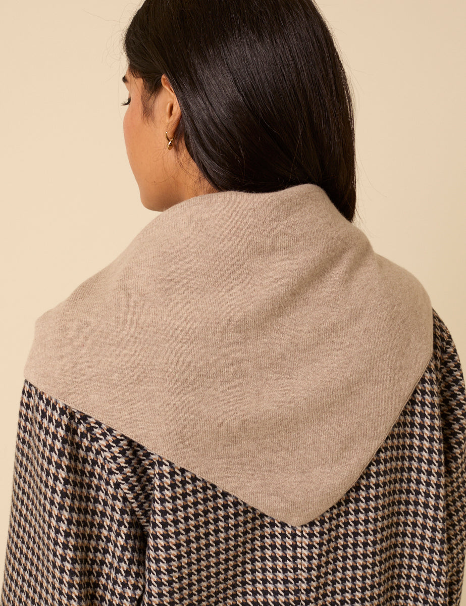 Beige Wool-blend Triangle Scarf