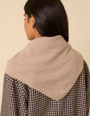 Beige Wool-blend Triangle Scarf