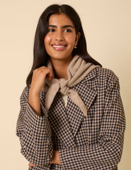 Beige Wool-blend Triangle Scarf