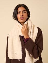 Cream Ribbed Scarf