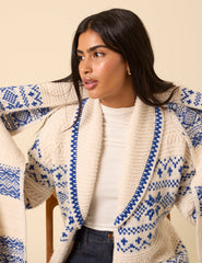 Cream Fair Isle Scarf