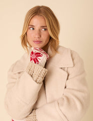 Cream Fair Isle Mittens