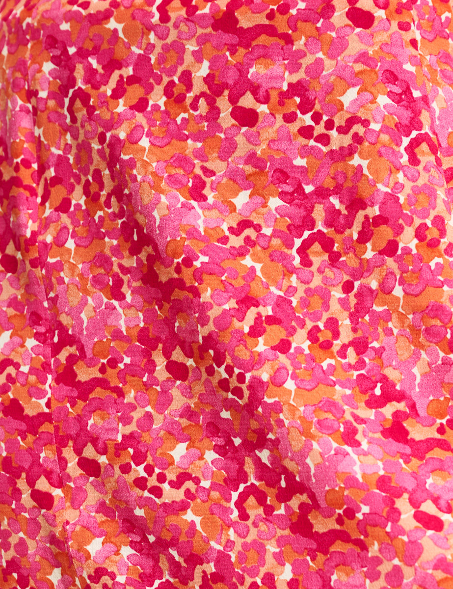 Pink Watercolour Sara Midi Skirt