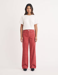 Pink Cord Wide Leg Trousers
