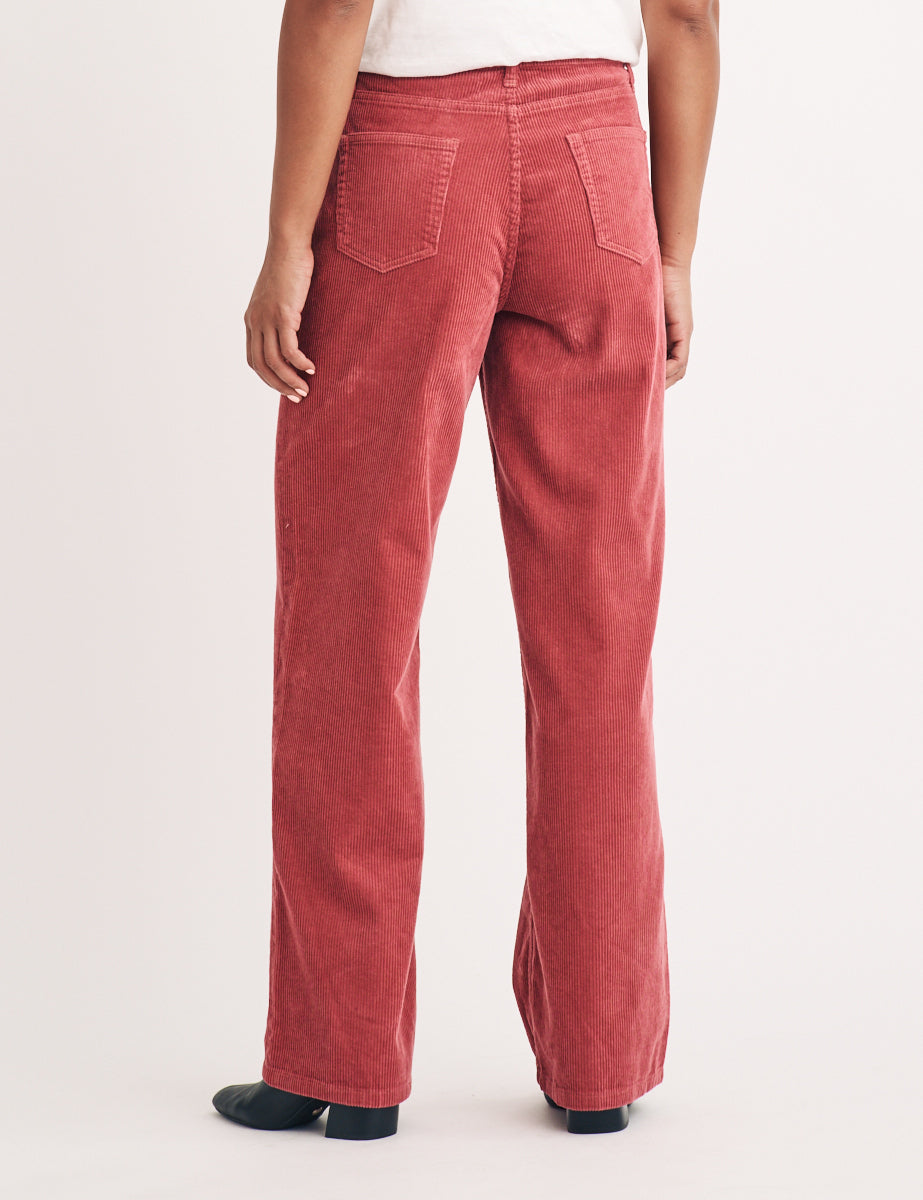 Pink Cord Wide Leg Trousers