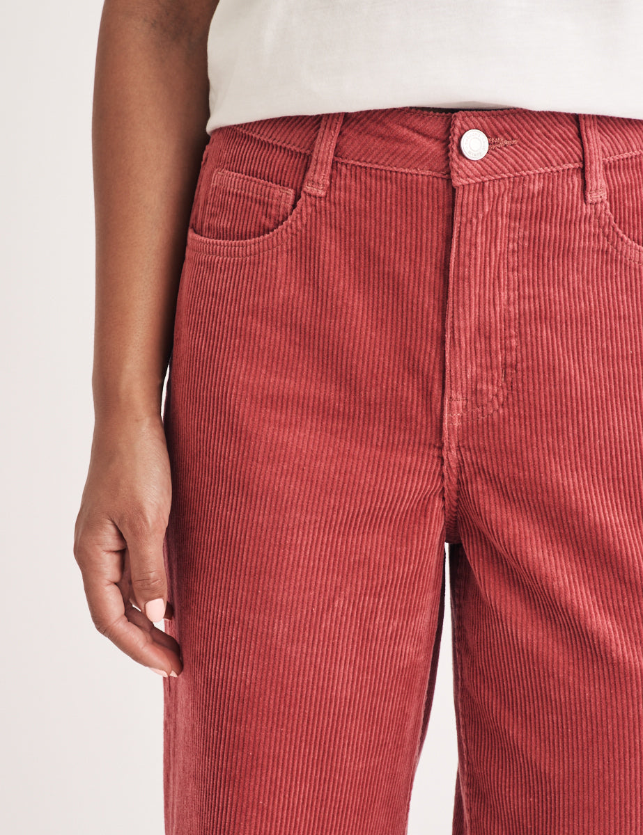 Pink Cord Wide Leg Trousers