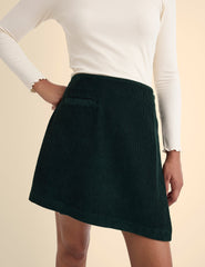 Green Cord Wrap Mini Skirt
