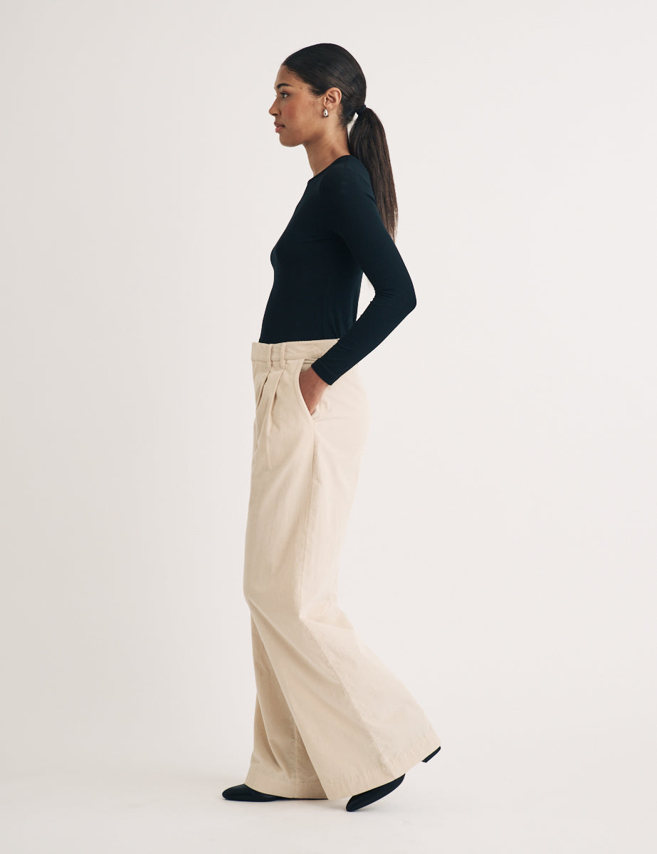 Stone Cord Wide Leg Ava Trousers