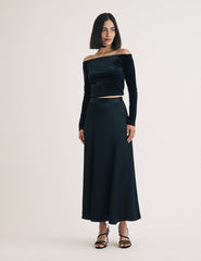 Black Milo Midi Skirt