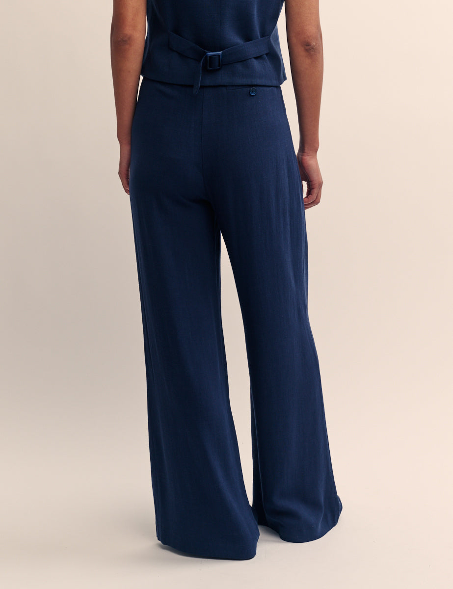 Navy Relaxed Tailored Trousers