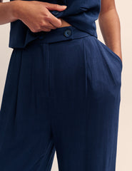 Navy Relaxed Tailored Trousers