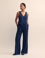 Navy Relaxed Tailored Trousers