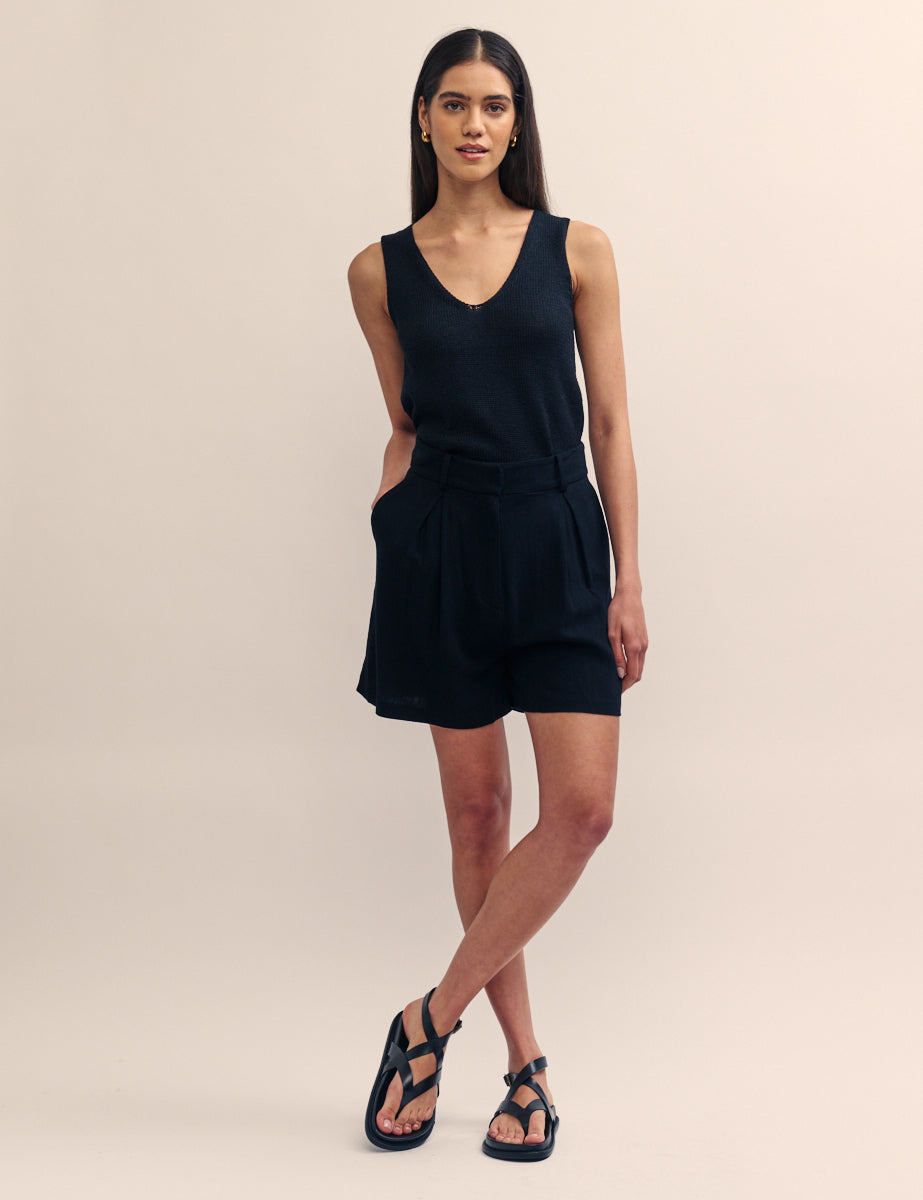 Black Tailored Mel Shorts
