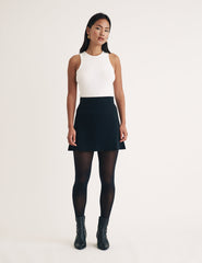 Black Knitted Mini Skirt