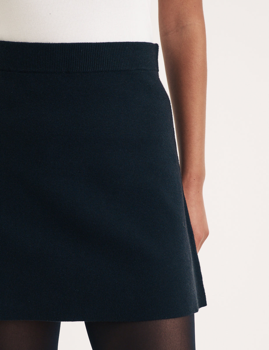 Black Knitted Mini Skirt