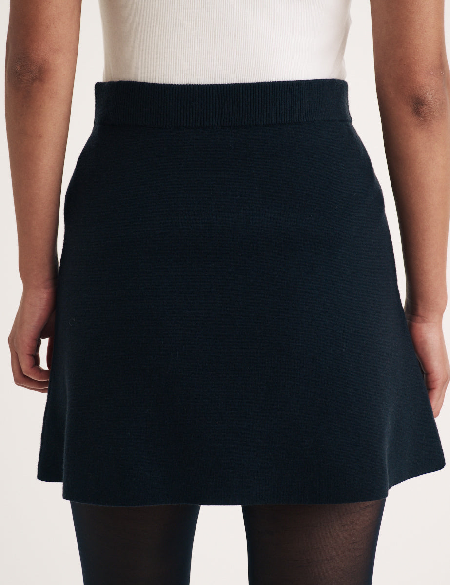 Black Knitted Mini Skirt