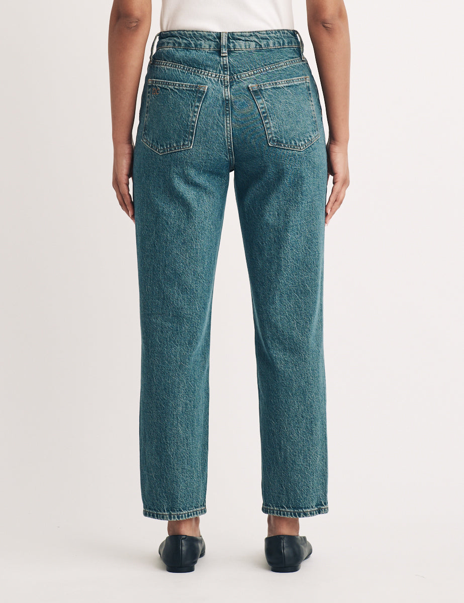 Vintage Mid Wash Slim Straight Leg Jeans