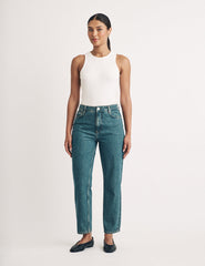 Vintage Mid Wash Slim Straight Leg Jeans