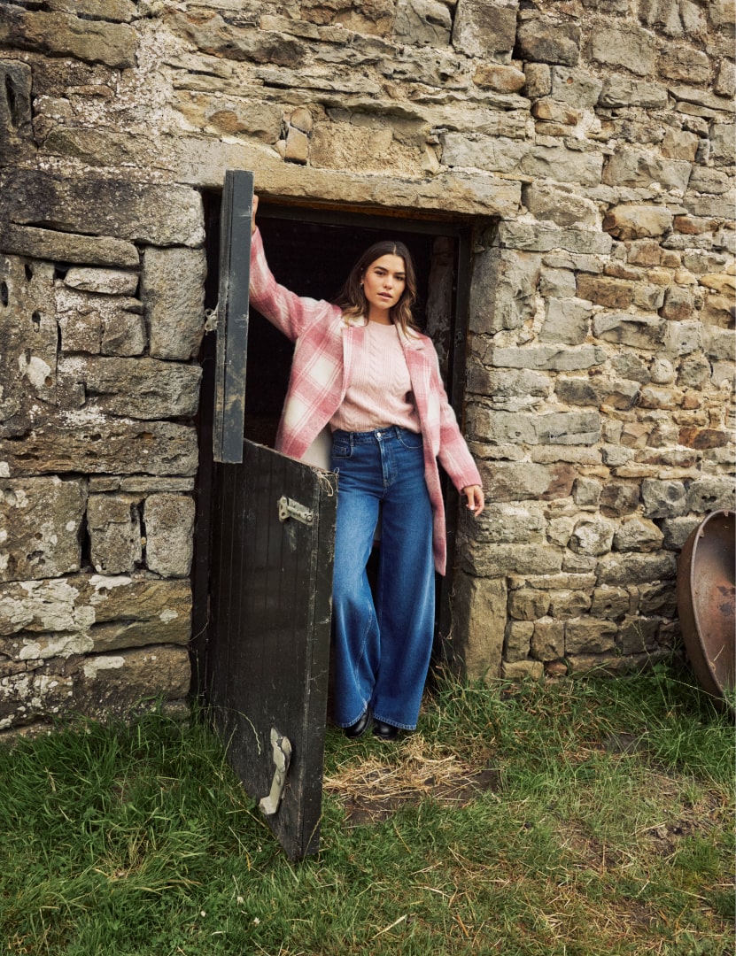 Mid Wash Palazzo Wide Leg Jeans