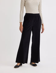 Black Cord Wide Leg Trousers