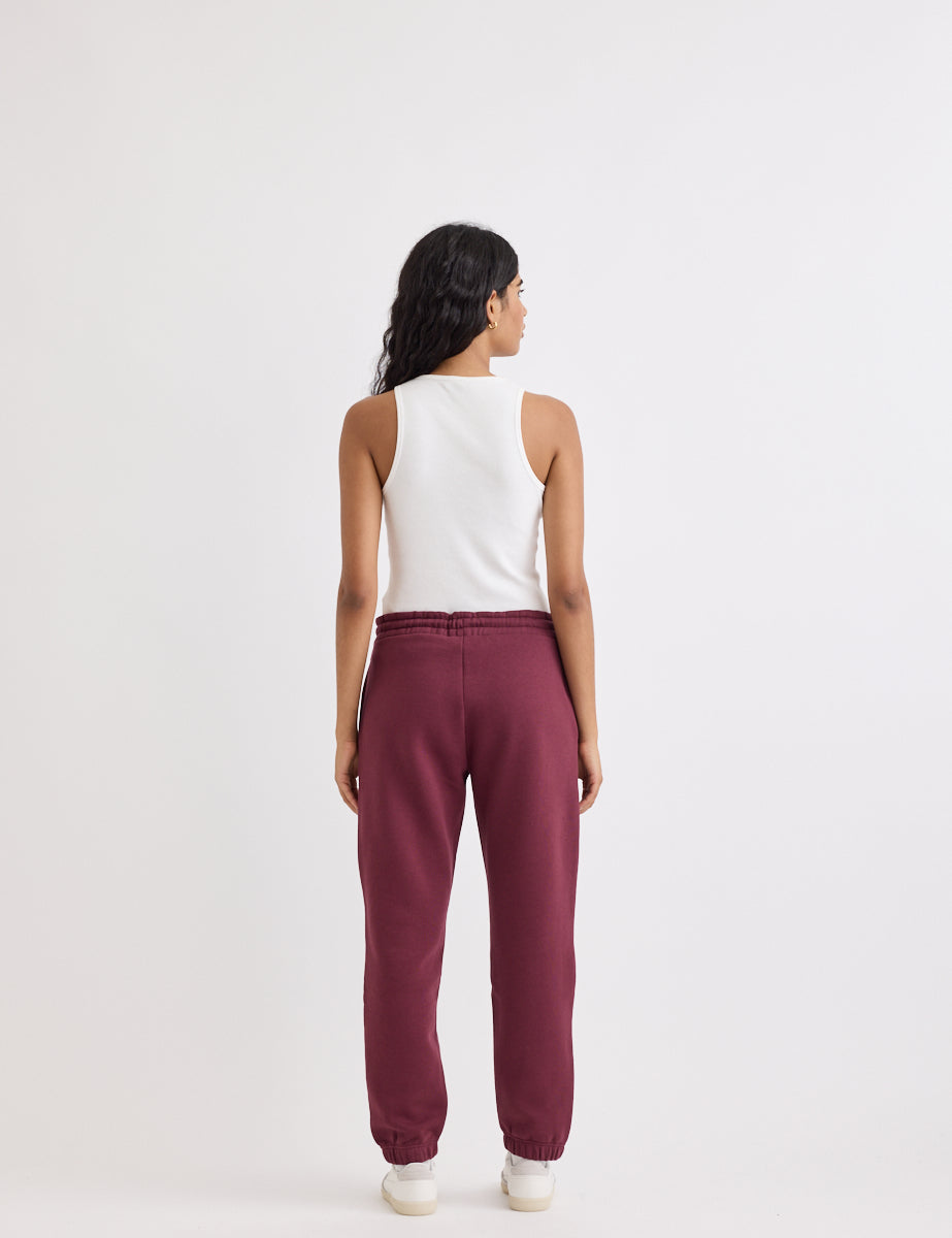 Burgundy Tapered Joggers