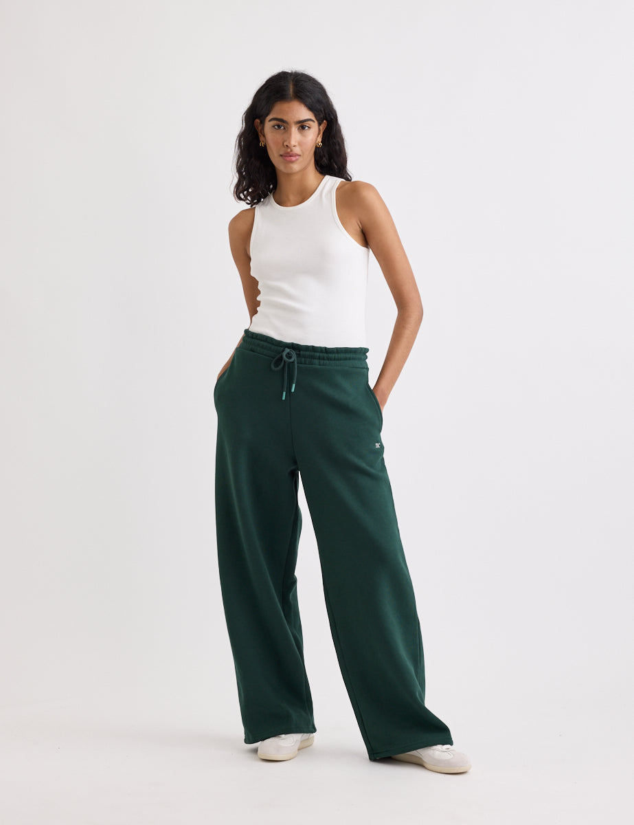 Green Wide Leg Joggers