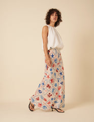 Cream Shell Print Mila Maxi Skirt